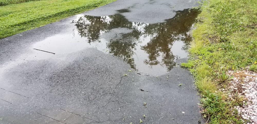 standing water on driveways